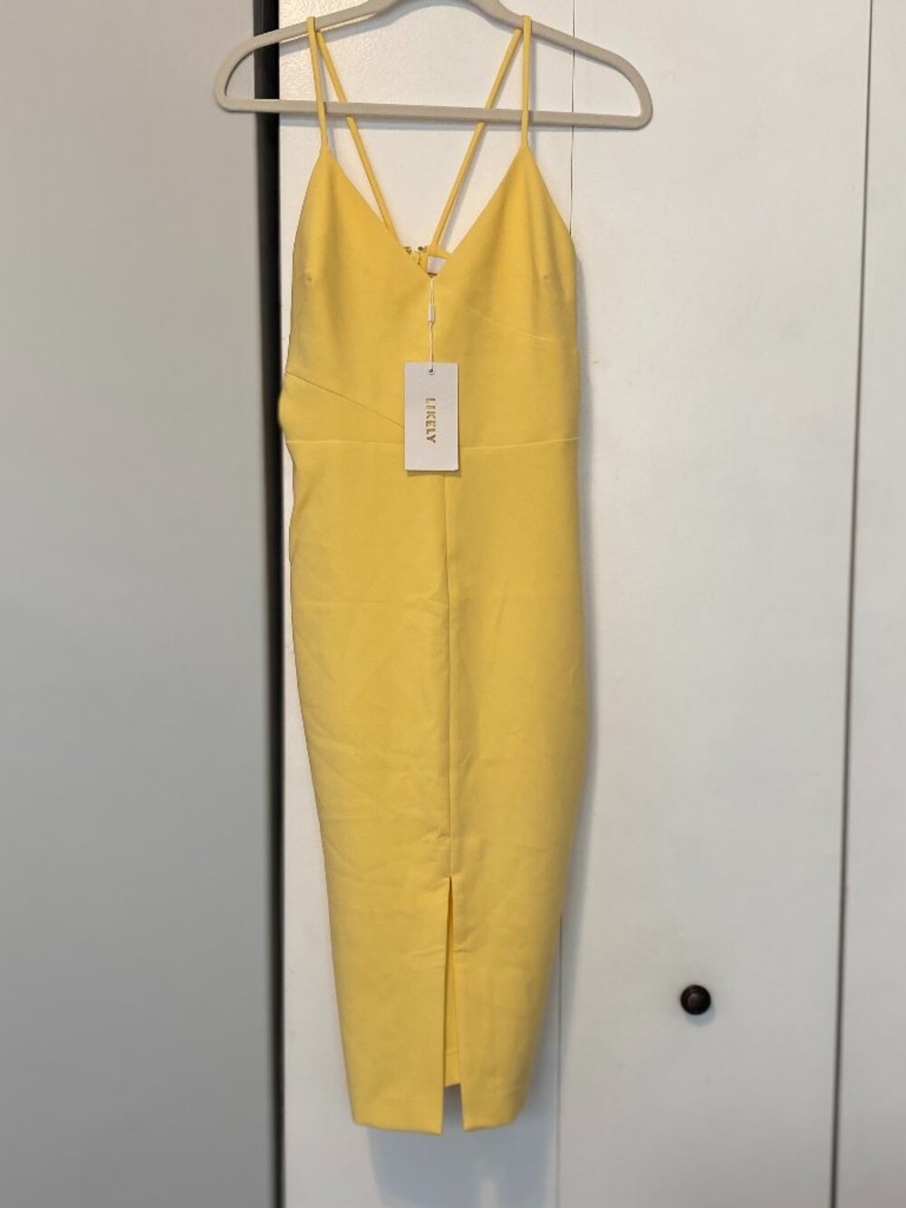 LIKELY Brooklyn Dress | Yellow | Bodycon Midi | Size 6 | NWT